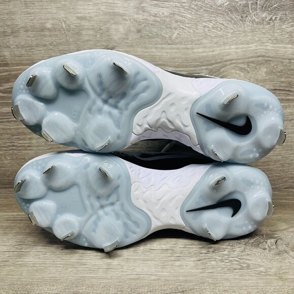 Nike Alpha Huarache Elite 4 Mid Baseball Cleats Men's 7.5 White Black FD2744-101 - Picture 11 of 11